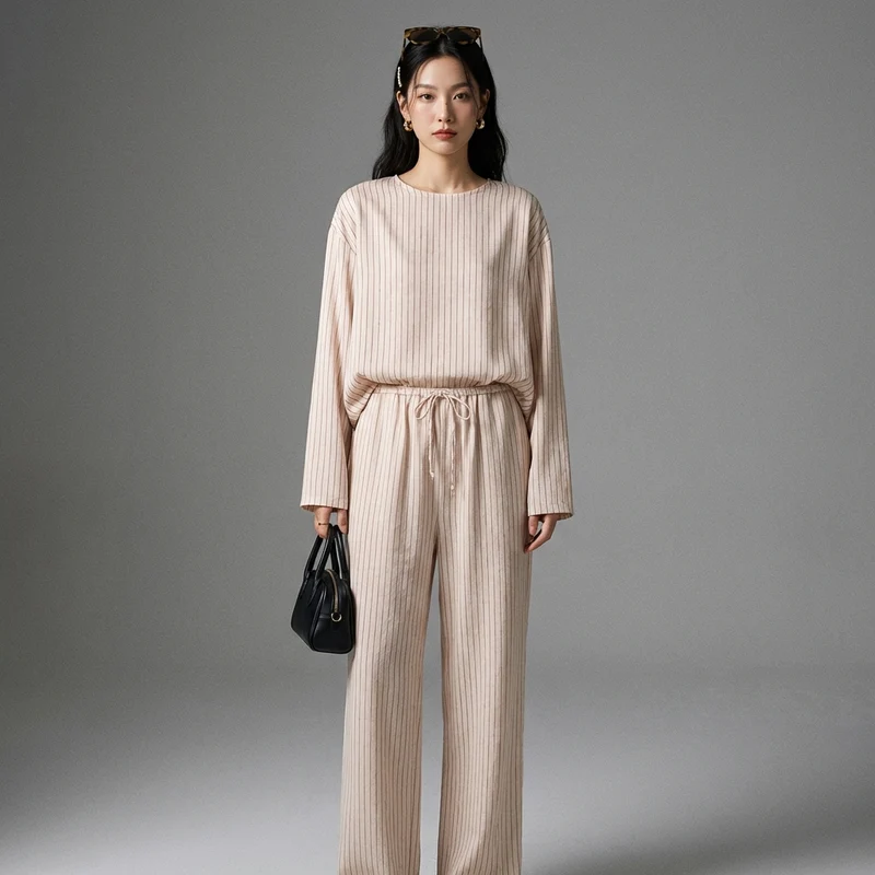 Ensemble Satin Imprimé Géométrique