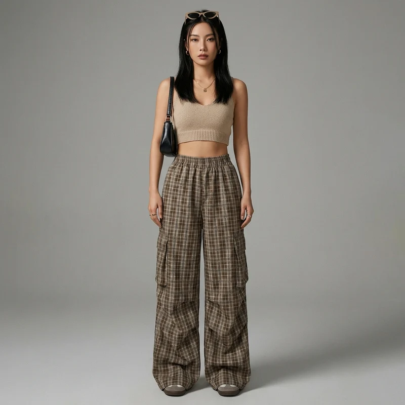 Pantalon Large Taille Haute
