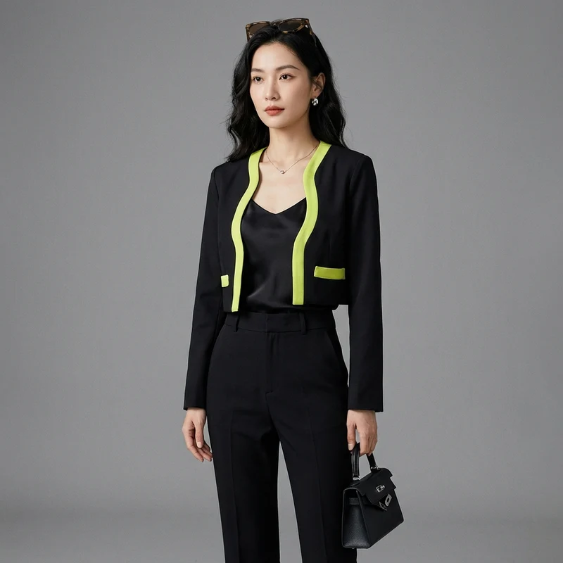Blazer Ample Contraste Chic
