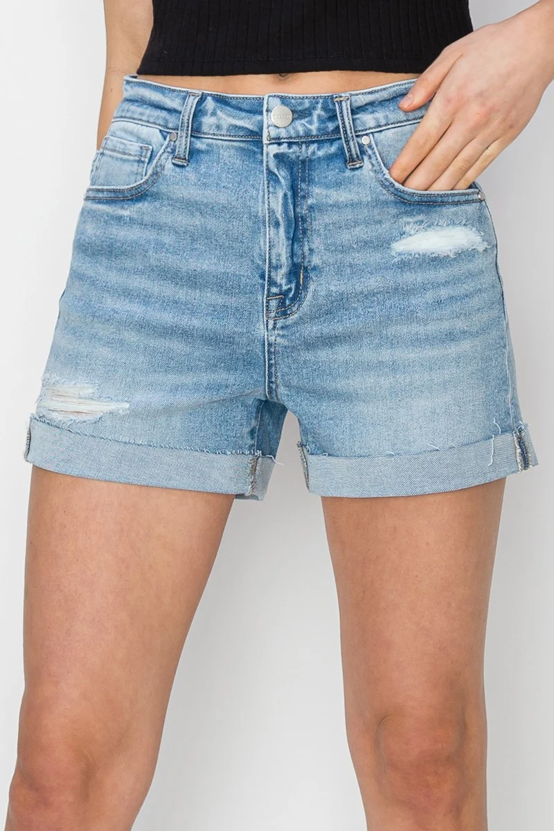 Risen Cuffed Denim Shorts