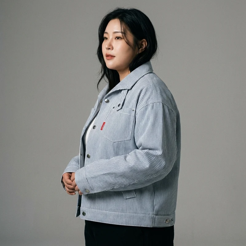 Veste Rayée Coréenne