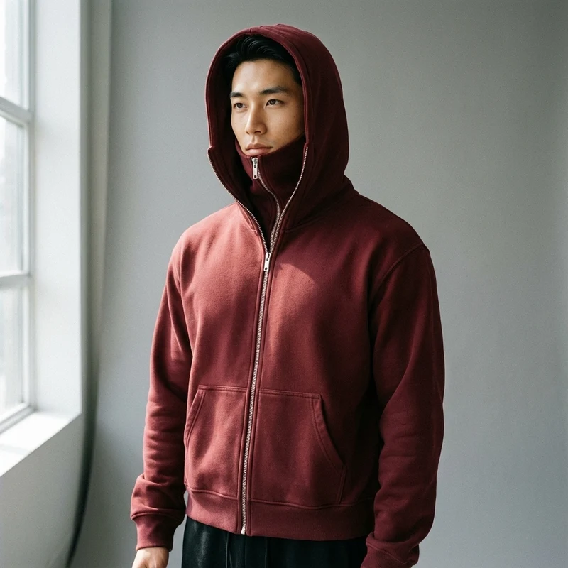 Sweat à Capuche Zippé Coréen
