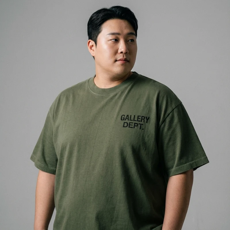 T-Shirt Coréen Unisexe Vert Militaire