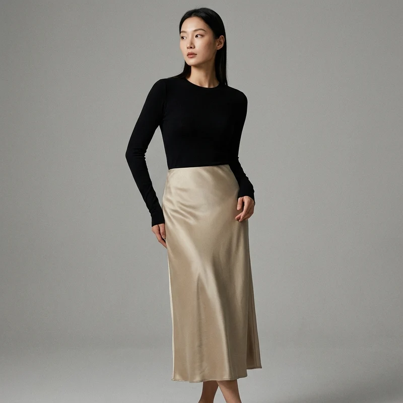 Jupe Midi Plissée Coréenne