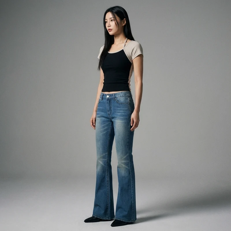 Jeans Slim Fit Coréen Femme
