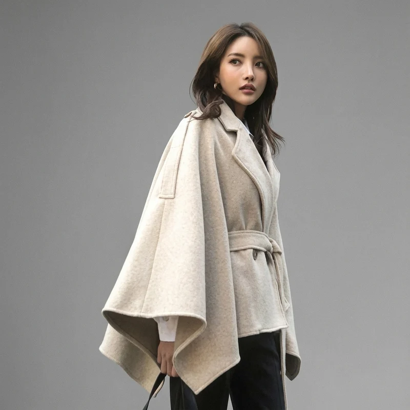 Poncho Cape Hiver Femme Coréenne