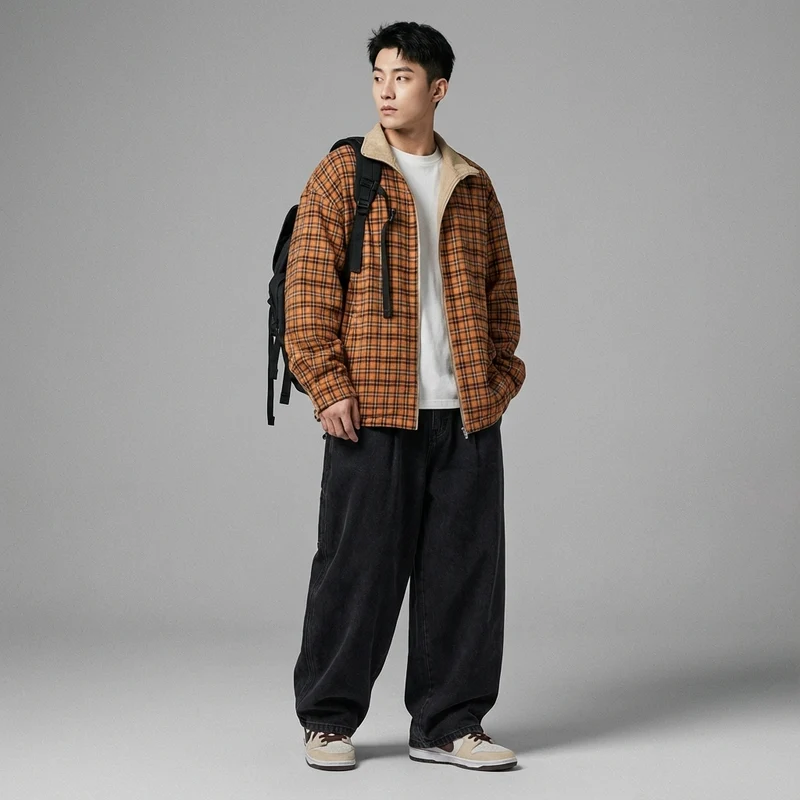 Jeans Droit Homme Coréen Rétro