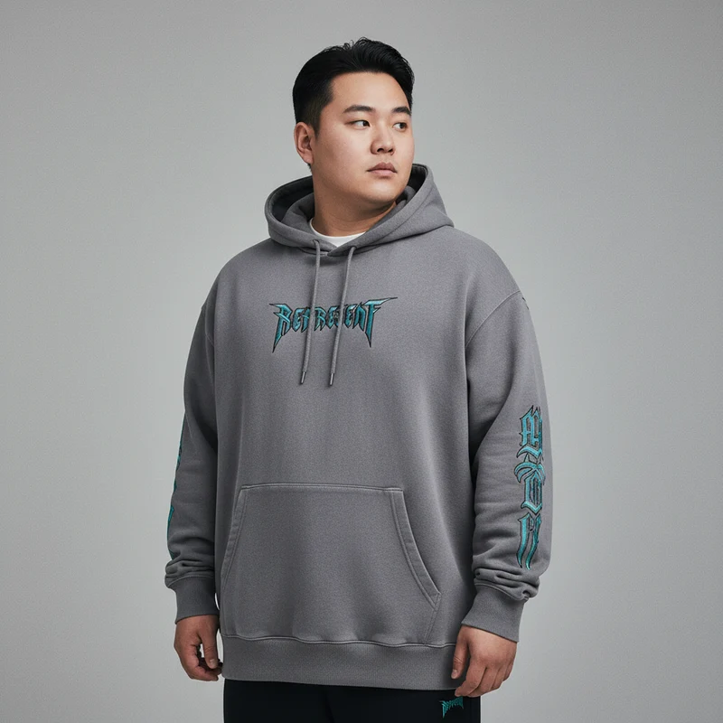 Sweat à Capuche Brodé Coréen Homme