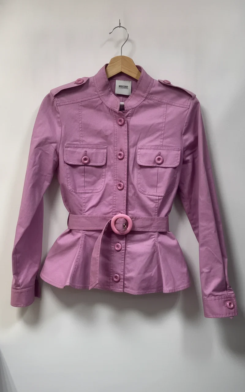 Moschino Cheapandchic rosa jacka med bälte