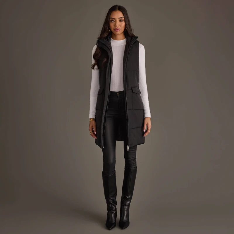 Black Long Vest