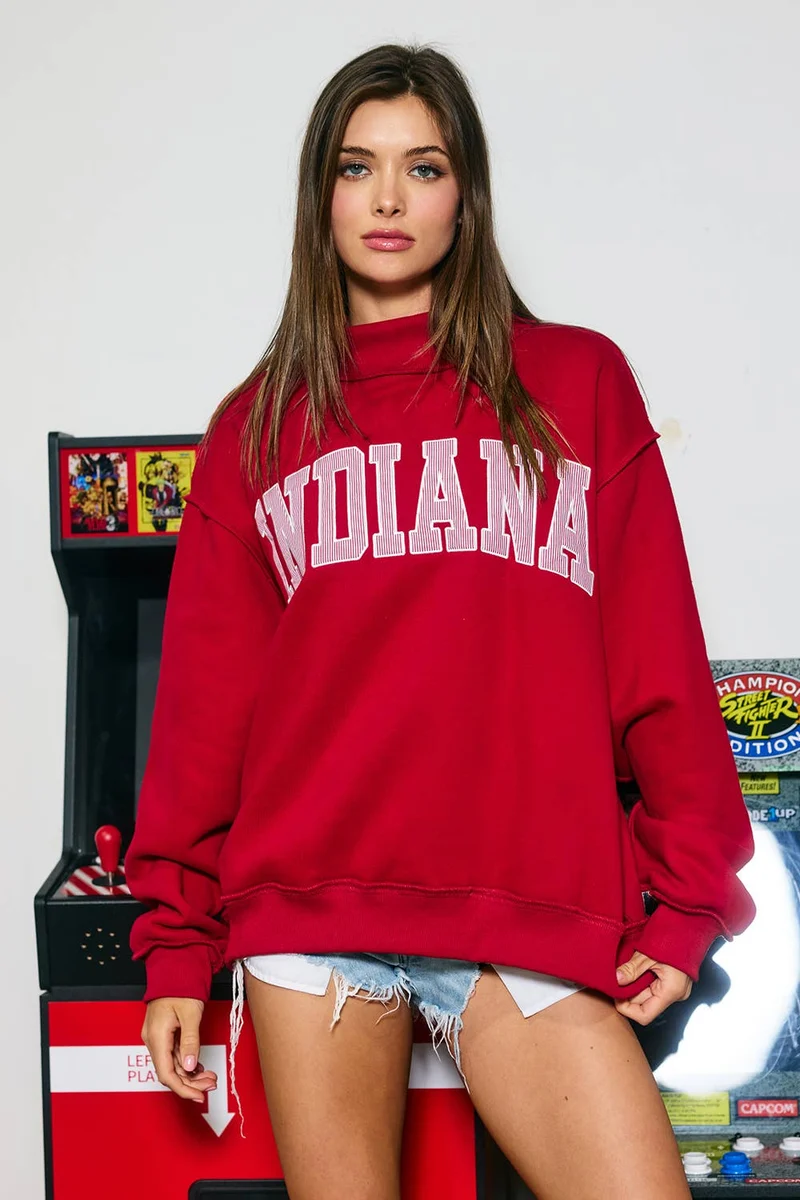 INDIANA Stripe Embroidered Sweatshirt