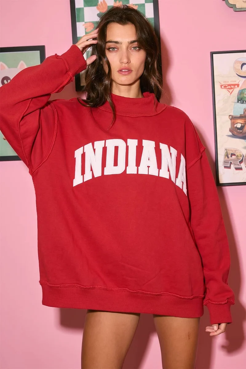 INDIANA Mock Neck Sweatshirt