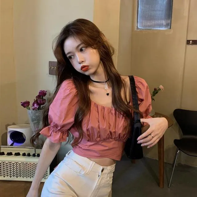 Crop Top coréen à nœud