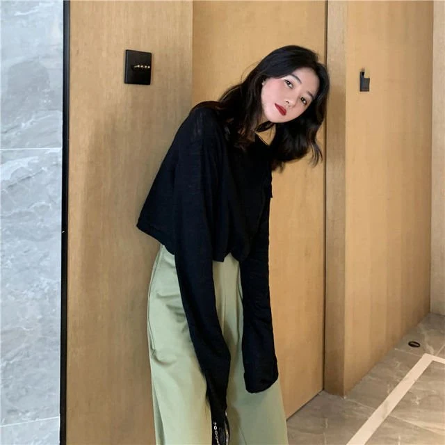 Crop top coréen long