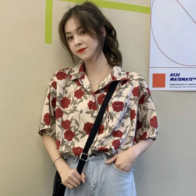 Chemise coréenne rosier