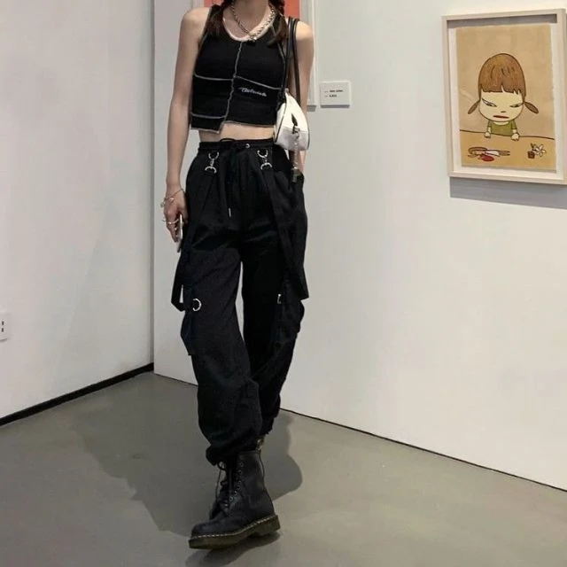 Pantalon coréen lanières