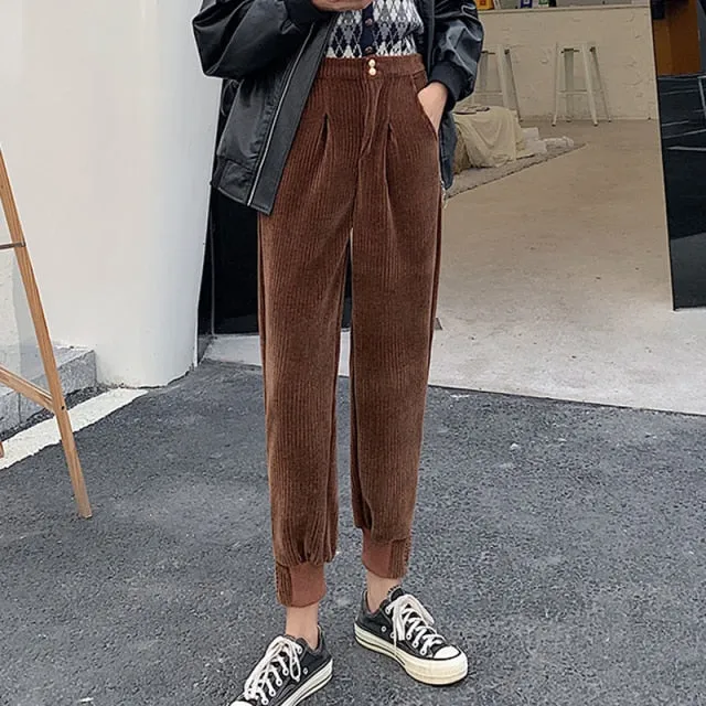 Pantalon tendance velours