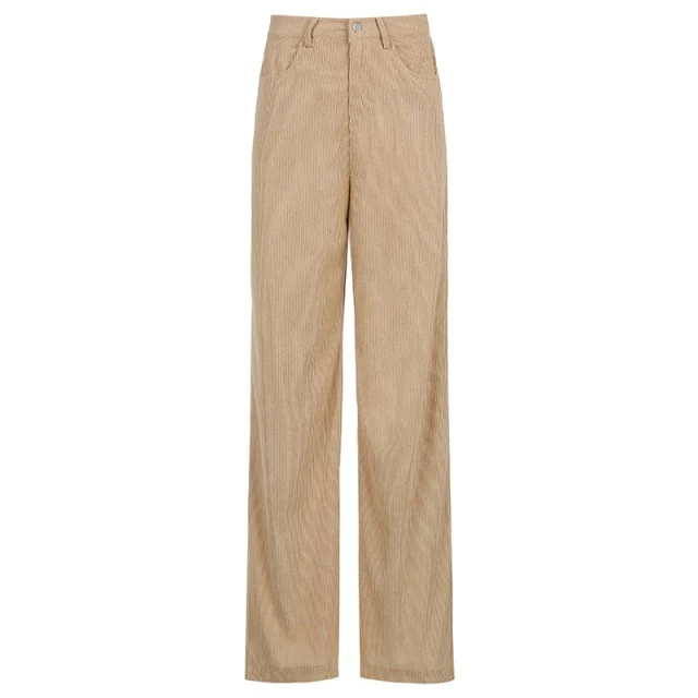 Pantalon velours taille haute