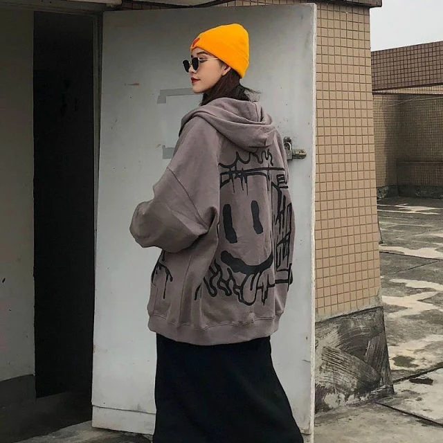 Veste à capuche smiley