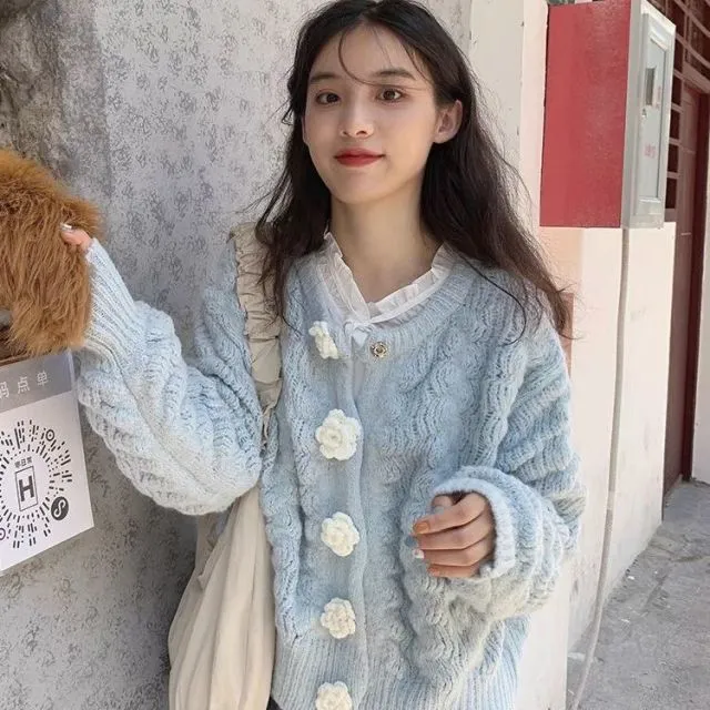 Veste bouton de fleur