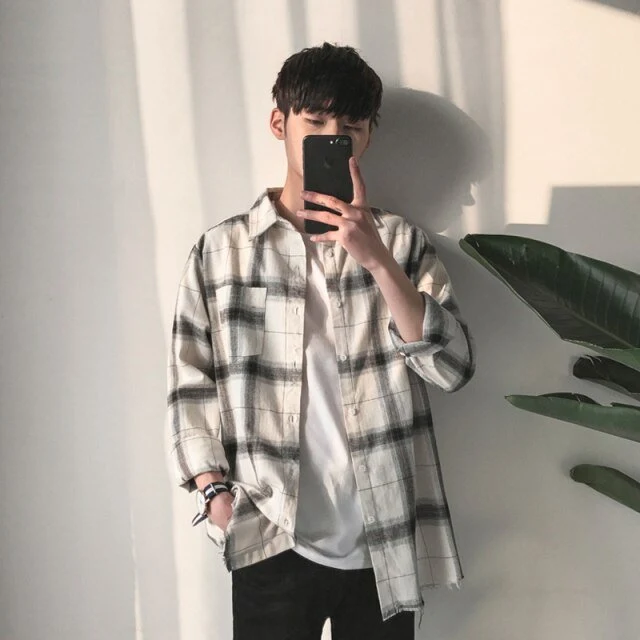Chemise à grands carreaux