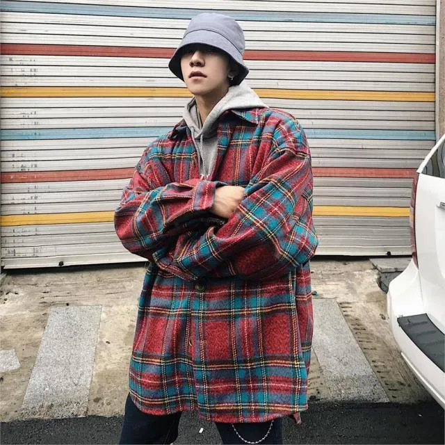 Veste chemise plaid tartan
