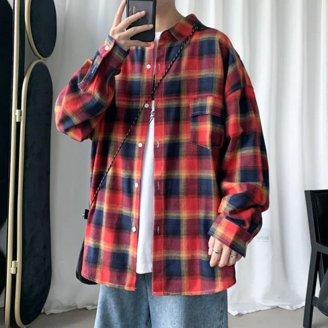 Chemise coréenne tartan