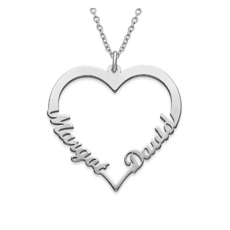 Jewelance™ CouplePendant: Anpassad Namn Couple Pendant Hjärta Halsband