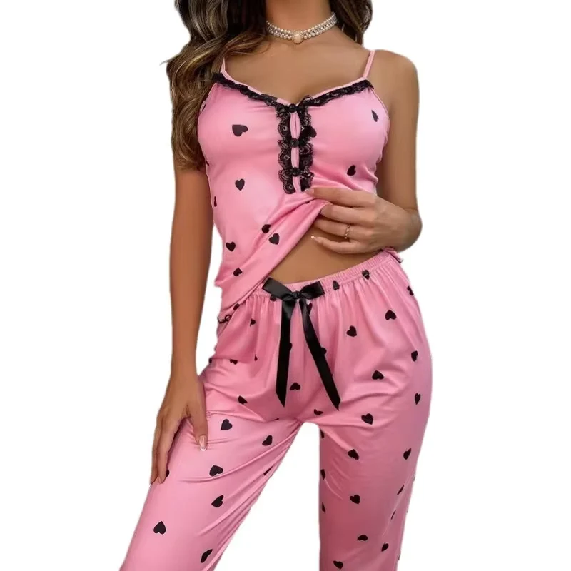 Icone™ SleepwearPrints - Bekväma Söta Hjärttryck Sömntillbehör Set