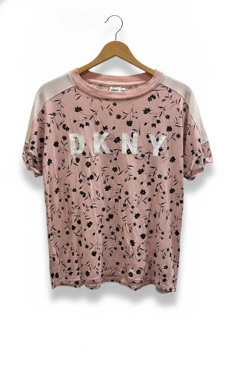 DKNY rosa t-shirt med blommönster