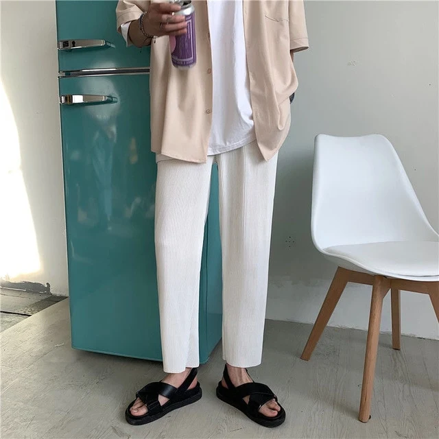Pantalon coréen élastique habillé