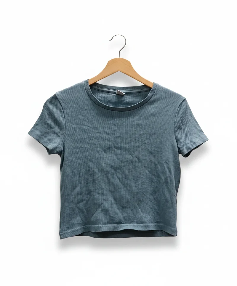 Lindex barn ribbad blå kortärmad t-shirt