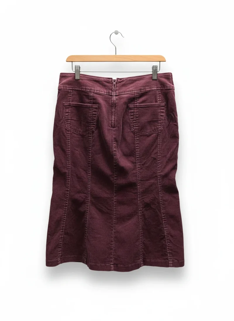 H&M vinröd kjol med paneler