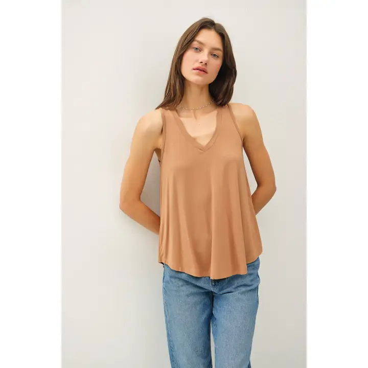 Basic V-Neck Racerback Tank