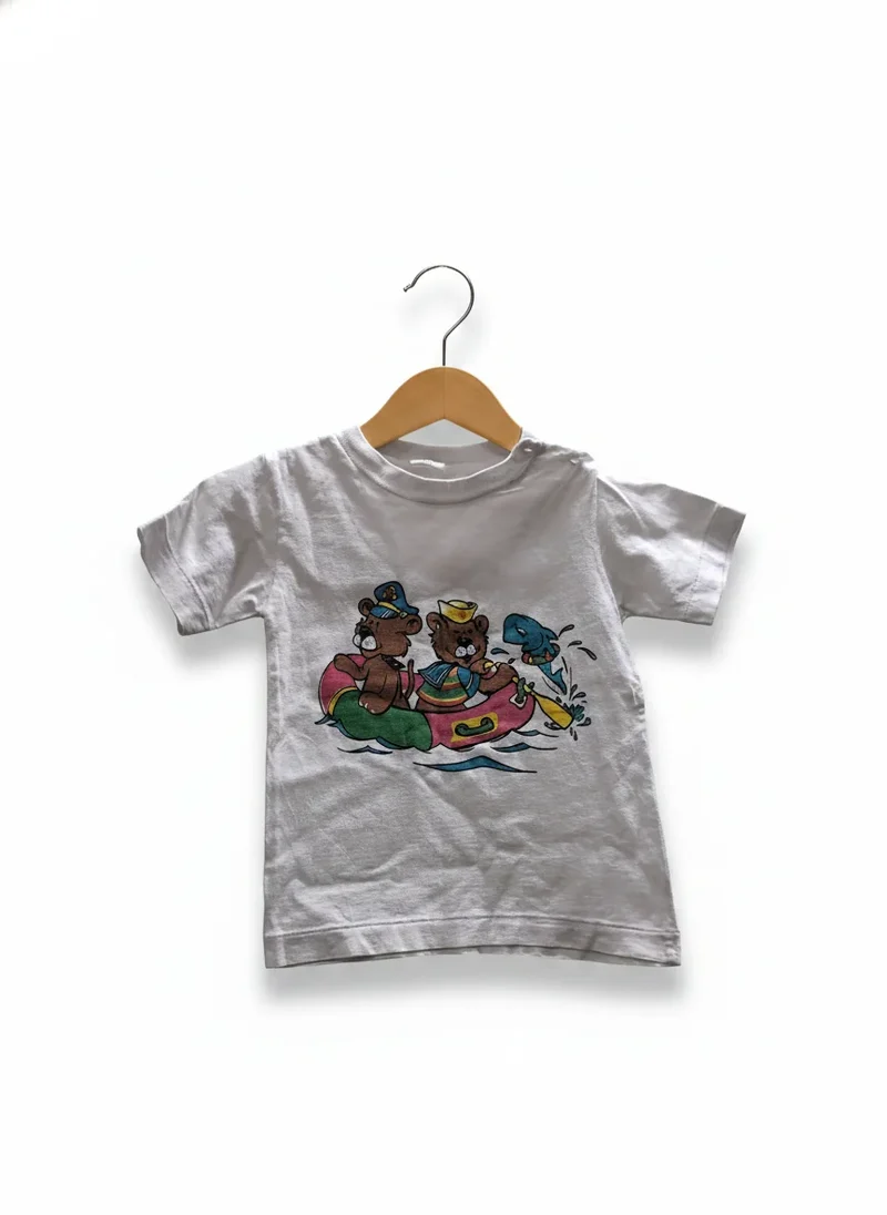 Barn vit t-shirt med tryck