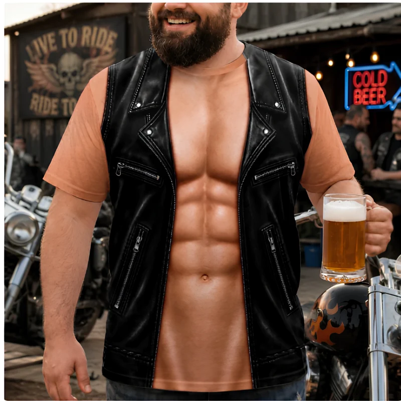 Icone™ MuscleShirt - Avslappnad Rolig Och Lekfull Muskeltryck Design T-Shirt