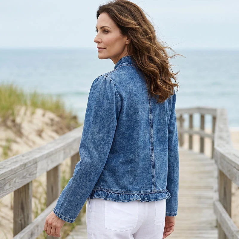 Icone™ RuffledJacket - Stilfull Rynkad Denimjacka