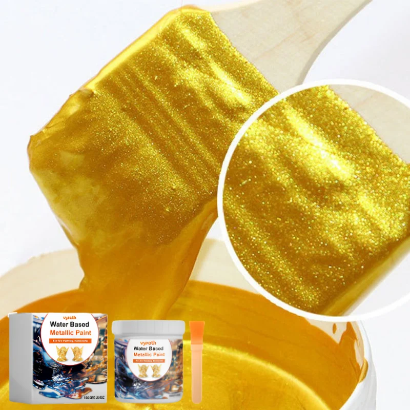 GoldPaint - Slät Och Elegant Glittrande Ljus Guld Lackfärg