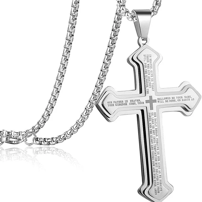Jewelance™ PrayerNecklace - Rostfritt Stål Bön Kors Hängsmycke Halsband