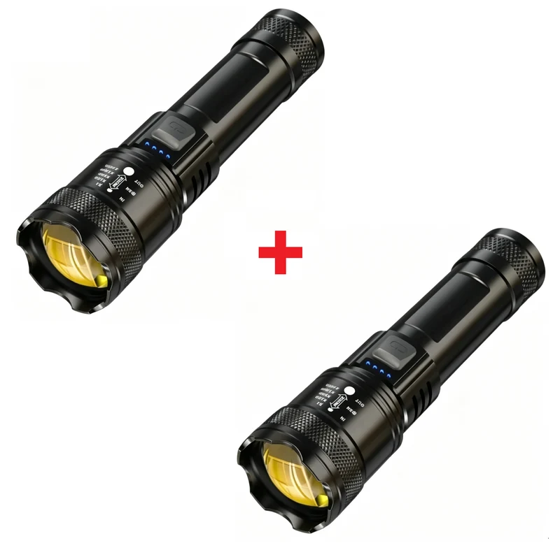 Ledsen™ TacticalTorch 1+1 GRATIS: Hållbar Uppladdningsbar Taktisk Ficklampa