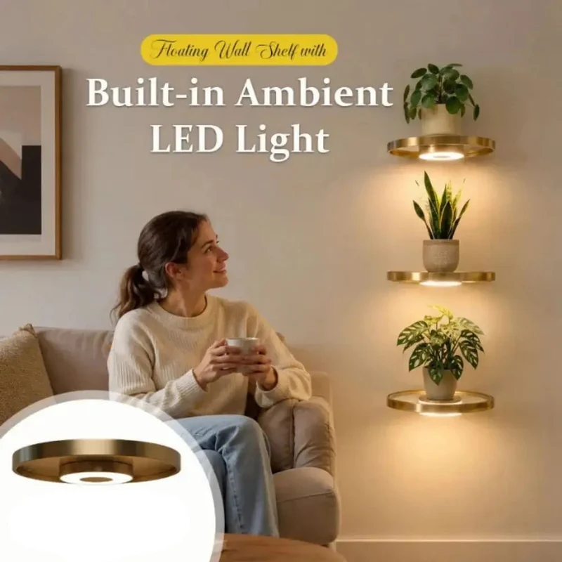 Ledsen™ LightShelf: Elegant Och Modern Inredning Flytande Vägghylla LED-ljus