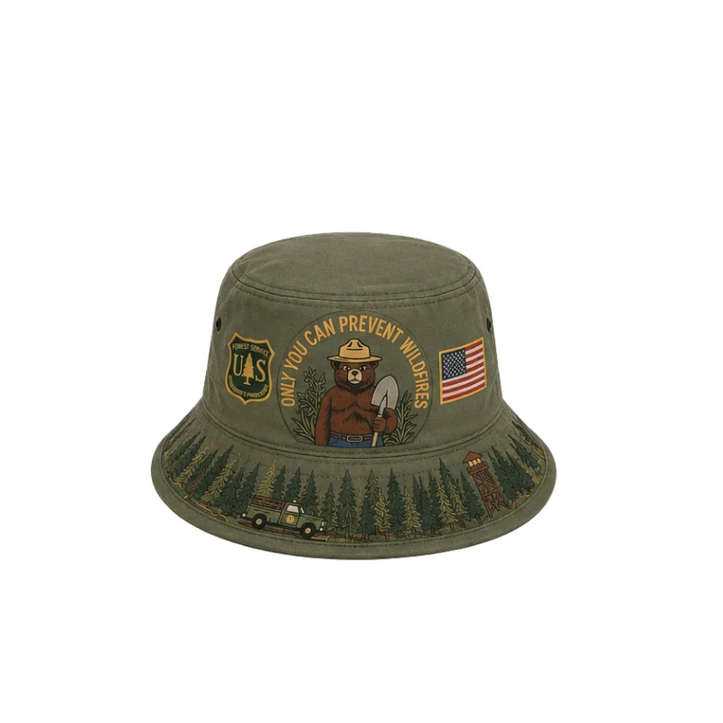 Icone™ BoonieHat - Bekväm Utomhusäventyr Boonie Bear Tryckt Design Hatt