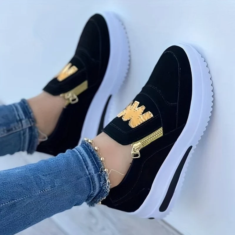 Happy™ ZipShoes - Mode Zip Låg Top Plattform Skor
