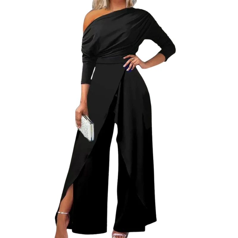Icone™ StylishJumpsuit - Stilfull Långärmad Asymmetrisk Jumpsuit