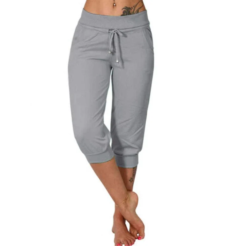 Icone™ CroppedSweatpants: Bekväma Croppade Mjukisbyxor Med Dragsko