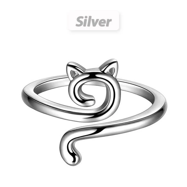 Jewelance™ LoopRing 1+1 GRATIS - Justerbar Kattdesign Stickning Loop Ring