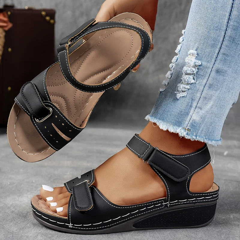 Happy™ LowWedge: Avslappnade Bekväma Låga Klack Sandaler