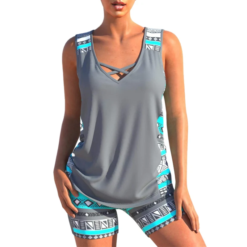 Icone™ ComfySwimwear: Bekväma Lösa Tryckta Badkläder Set