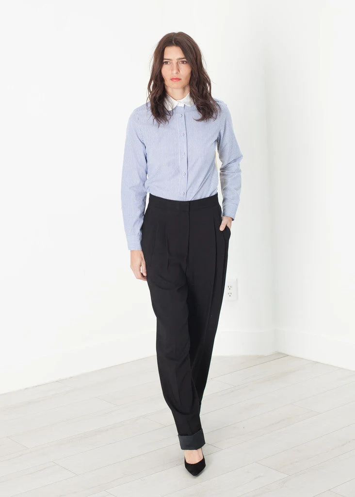 Contrast Cuff Pant in Black -UEB