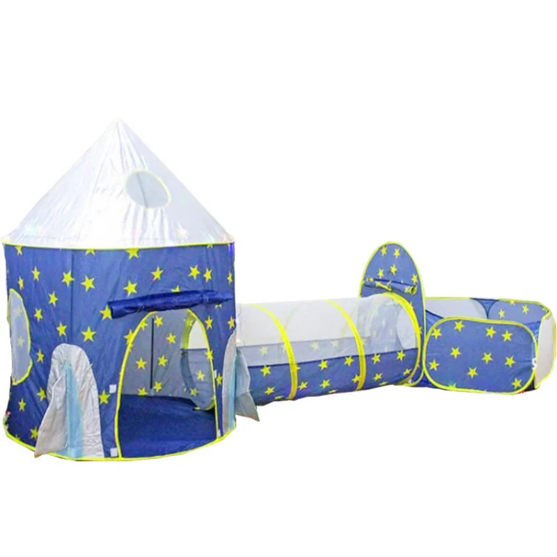 Kletshuts™ PlayhouseTent: Rymdtema Barn Tunnel Lekhus Tält